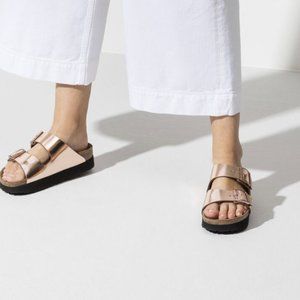 Birkenstock’s Metallic Rose Gold Sandals